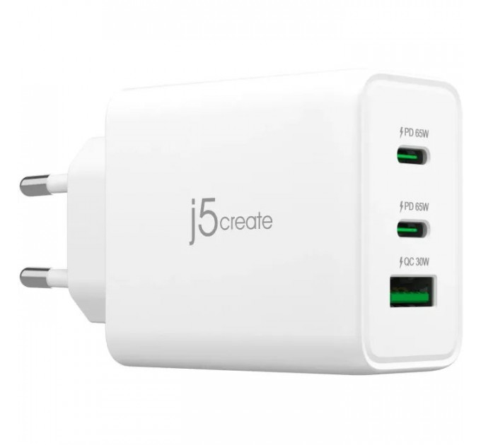 Зарядное устройство J5create 1xUSB + 2xUSB-C 65W GaN QC3.0/PD\/PPS (JUP3365E-EN) Зарядное устройство J5create 1xUSB + 2xUSB-C 65W GaN QC3.0/PD\/PPS (JUP3365E-EN)