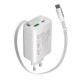 Зарядное устройство Canyon 1xUSB-C PD65W + 1xUSB QC3.0 + cable USB-C to USB-C white (CNS-CURC65ACW)