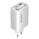 Зарядное устройство Canyon 1xUSB-C PD65W + 1xUSB QC3.0 + cable USB-C to USB-C white (CNS-CURC65ACW)