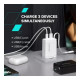 Зарядное устройство Canyon 1xUSB-C PD65W + 1xUSB QC3.0 + cable USB-C to USB-C white (CNS-CURC65ACW)