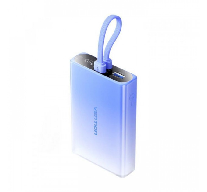 Батарея універсальна VENTION 10000mAh 22,5W PD, USB-A, USB-C In\/Out, Lightning In\/Out, LED display, Blue (FHZL0)