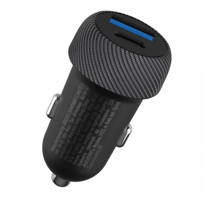 Зарядний пристрій ColorWay USB-C PD35W + USB QC3.0 car adapter (CW-CHA064PD-BK)