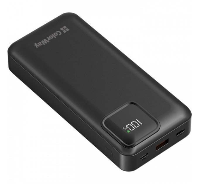 Батарея універсальна ColorWay 20 000 mAh Optimal Power PD\/22.5W, QC\/3.0, Black (CW-PB200LPB5BK-PDD)
