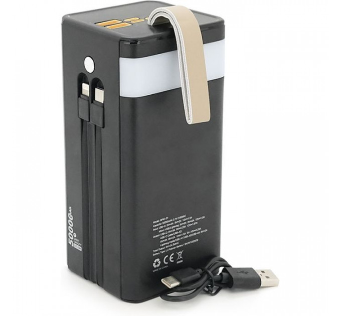 Батарея универсальная 7GO 50000mAh PD\/22.5 Solar Black (GPW-01\/45006)