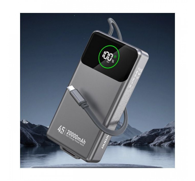 Батарея універсальна Dudao K31Pro 20000mAh 45W PD, QC, with built-in USB-C\/Lightning cables (6977196682010)