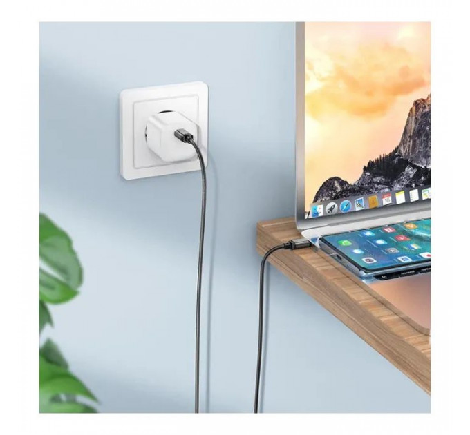 Дата кабель USB-C to USB-C 60W BX87 black BOROFONE (6974443389067)