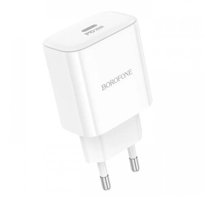 Зарядний пристрій BOROFONE 1xUSB-C PD20W BA81A white (6941991108181)