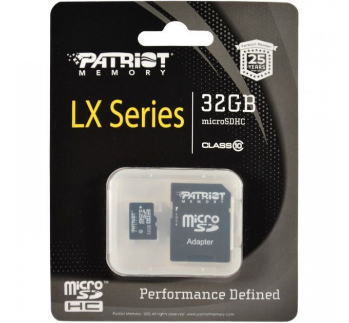 Карта пам/'яті Patriot 32GB microSD class10 (PSF32GMCSDHC10)