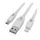 Дата кабель USB 2.0 AM to Lightning + Micro 5P 1.0m 2А (DR-1622) (White) Drobak (219092)