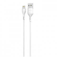 Дата кабель USB 2.0 AM to Lightning 1.0m Cu, 2.1А White Grand-X (PL01W)