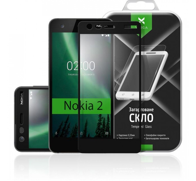Скло захисне Vinga для Nokia 2 Black (VTPGS-N2B)