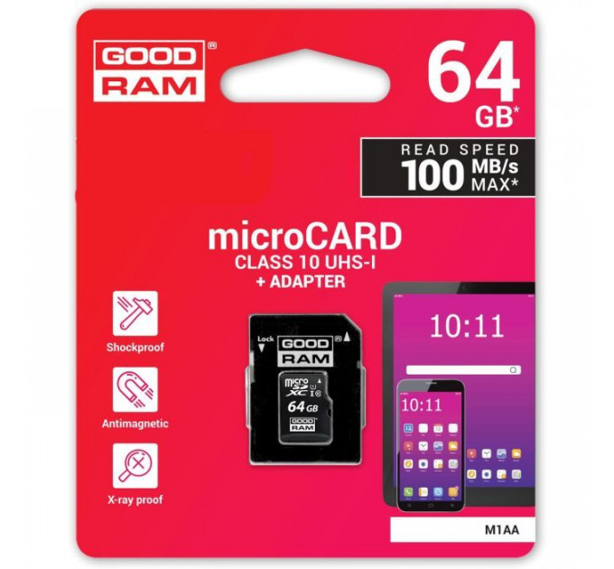 Карта пам/'яті Goodram 64GB microSDXC Class 10 (M1AA-0640R12)