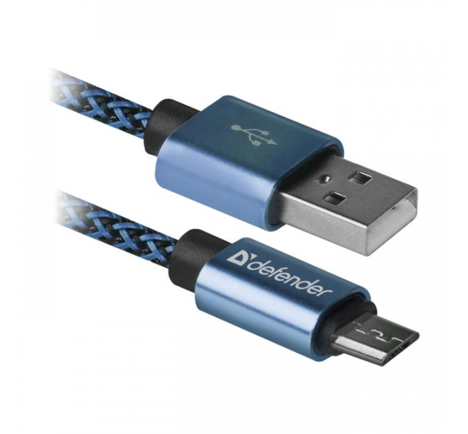 Дата кабель USB 2.0 AM to Micro 5P 1.0m USB08-03T blue Defender (87805)