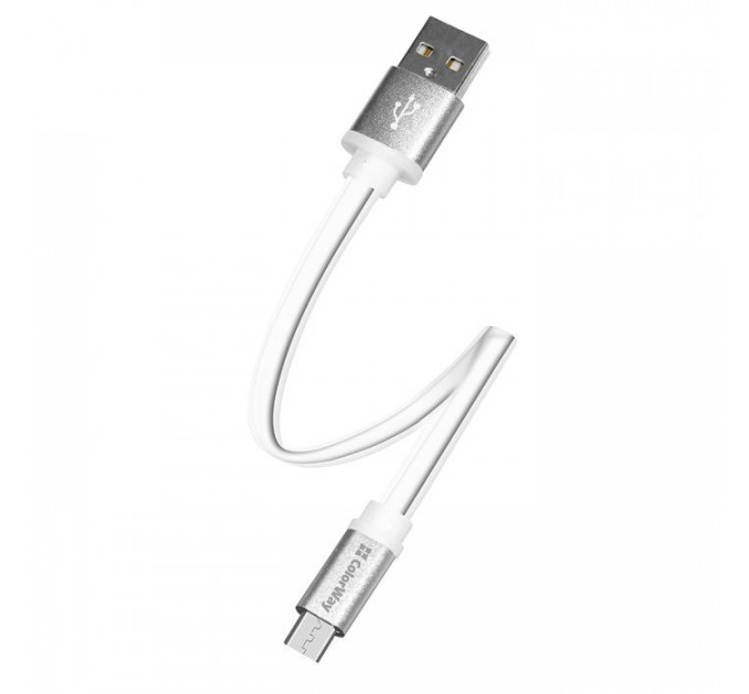 Дата кабель USB 2.0 AM to Micro 5P 0.25m white ColorWay (CW-CBUM-MUM25W)