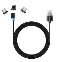 Дата кабель USB 2.0 AM to Lightning + Micro 5P + USB-C 1.0m Magnet only charge ColorWay (CW-CBUU020-BK) Дата кабель USB 2.0 AM to Lightning + Micro 5P + USB-C 1.0m Magnet only charge ColorWay (CW-CBUU020-BK)