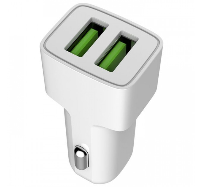 Зарядний пристрій ColorWay 2USB AUTO ID 2.4A (12W) white (CW-CHA009-WT)