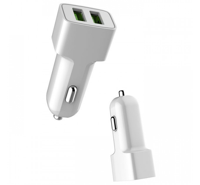 Зарядний пристрій ColorWay 2USB AUTO ID 2.4A (12W) white (CW-CHA009-WT)