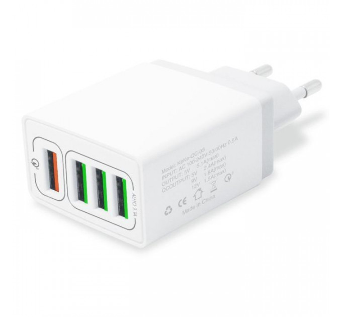 Зарядное устройство для XoKo QC-405 4 USB 6.2A White (QC-405-WH) Зарядное устройство для XoKo QC-405 4 USB 6.2A White (QC-405-WH)