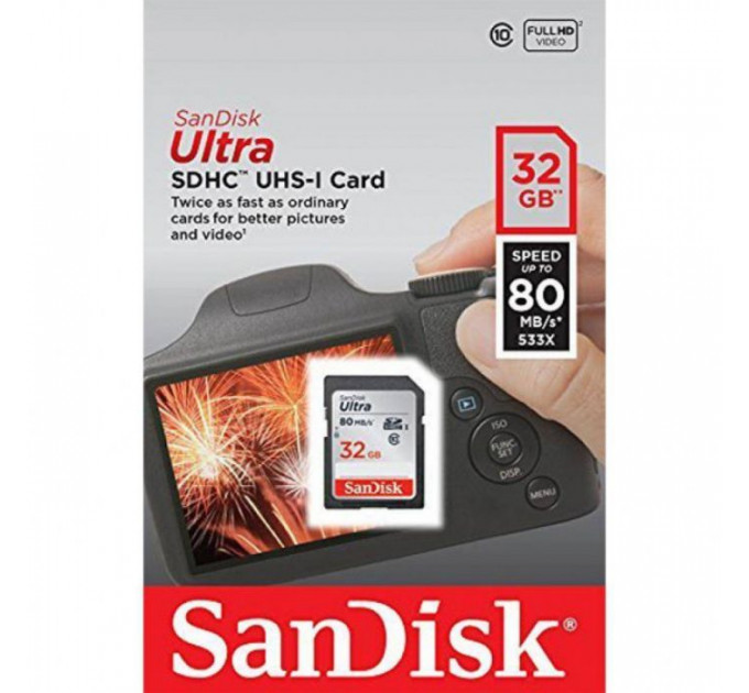 Карта пам/'яті SanDisk 32GB SDHC class 10 Ultra (SDSDUN4-032G-GN6IN)