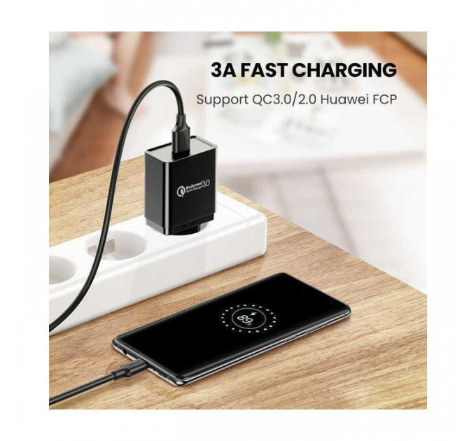 Дата кабель USB 3.0 AM to USB-C 1.0m US184 Black Ugreen (20882)