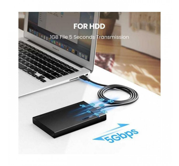Дата кабель USB 3.0 AM to USB-C 1.0m US184 Black Ugreen (20882)