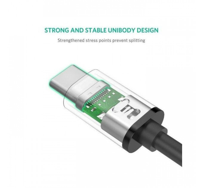 Дата кабель USB-C to USB-C 2.0m US286 3A Black Ugreen (10306)