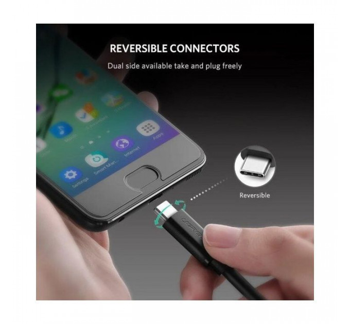 Дата кабель USB-C to USB-C 2.0m US286 3A Black Ugreen (10306)