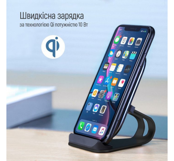 Зарядний пристрій ColorWay Wireless Stand 10W Blue (CW-CHW30Q-BL)