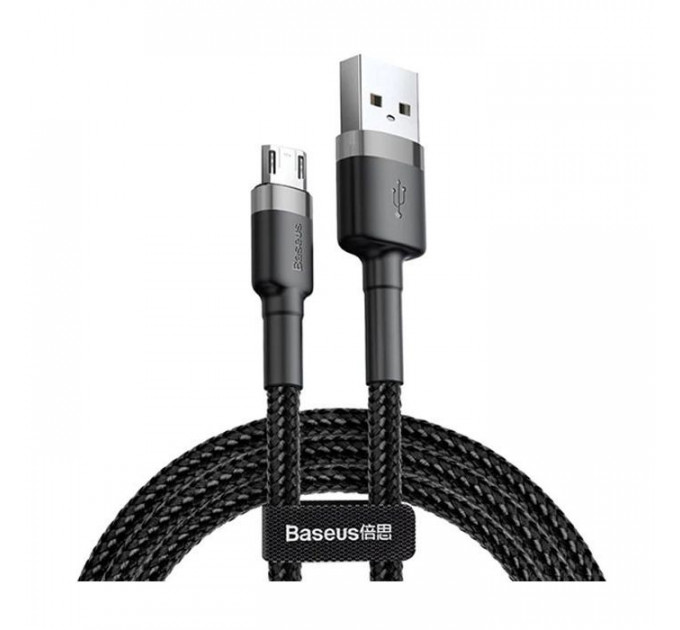 Дата кабель USB 2.0 AM to Micro 5P 2.0m 1.5A grey-black Baseus (CAMKLF-CG1)
