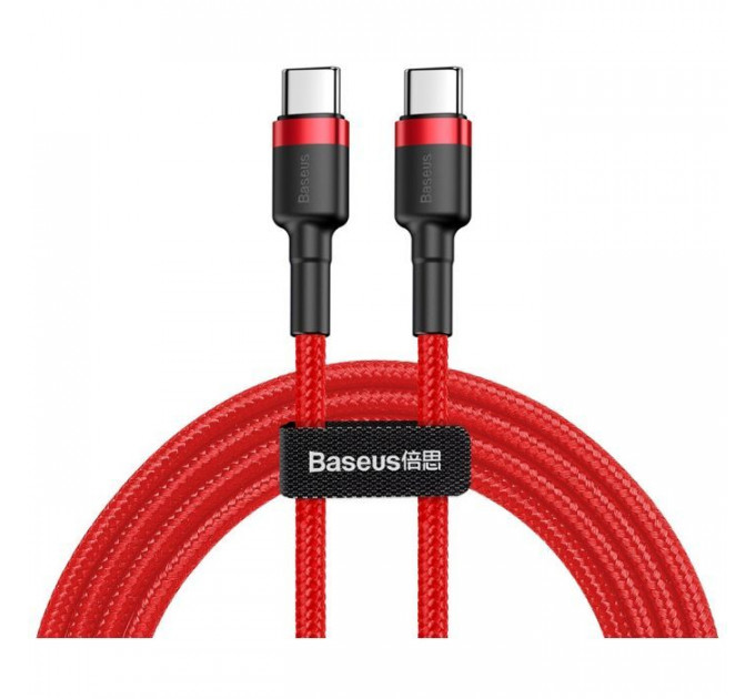 Дата кабель USB-C to USB-C 1.0m USB 3.1 3A red Baseus (CATKLF-G09)