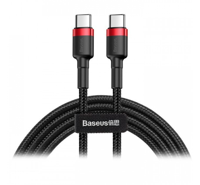 Дата кабеля USB-C to USB-C 2.0m USB 3.1 3A red-black Baseus (CATKLF-H91)