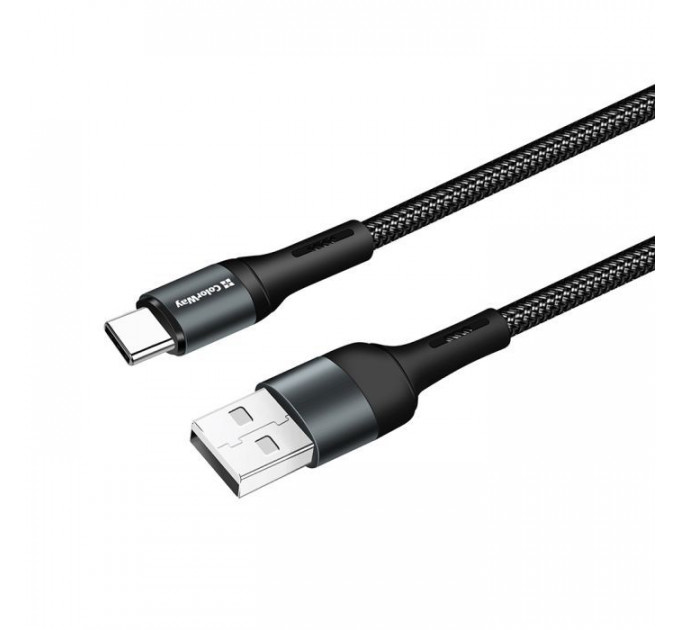 Дата кабель USB 2.0 AM to USB-C 1.0m nylon black ColorWay (CW-CBUC045-BK)