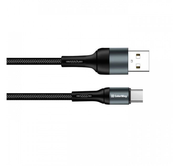 Дата кабель USB 2.0 AM to USB-C 1.0m nylon black ColorWay (CW-CBUC045-BK)