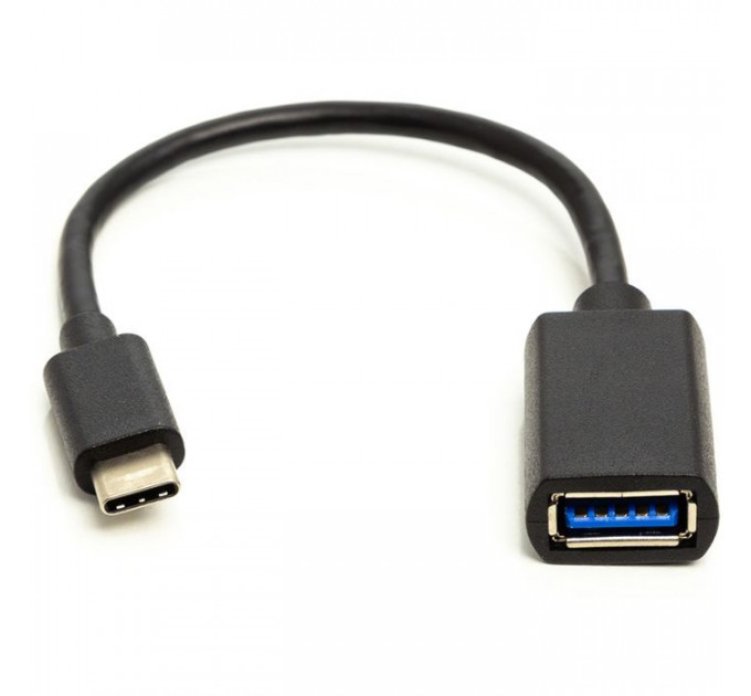 Дата кабель OTG USB 2.0 AF to USB-C 0.1m PowerPlant (CA911837)