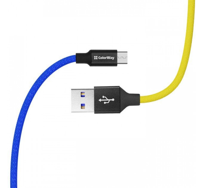 Дата кабель USB 2.0 AM to Micro 5P 1.0m National ColorWay (CW-CBUM052-BLY)