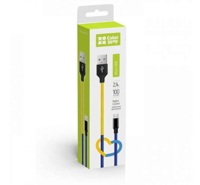 Дата кабель USB 2.0 AM to Micro 5P 1.0m National ColorWay (CW-CBUM052-BLY)