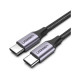 Дата кабель USB-C to USB-C 2.0m US261 18W Round Cable Nickel Plating Aluminum Shell Black Ugreen (50152)