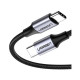 Дата кабель USB-C to USB-C 2.0m US261 18W Round Cable Nickel Plating Aluminum Shell Black Ugreen (50152)
