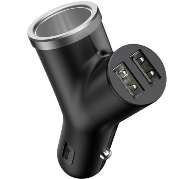 Зарядний пристрій Baseus Y type dual USB-A Black (CCALL-YX01)