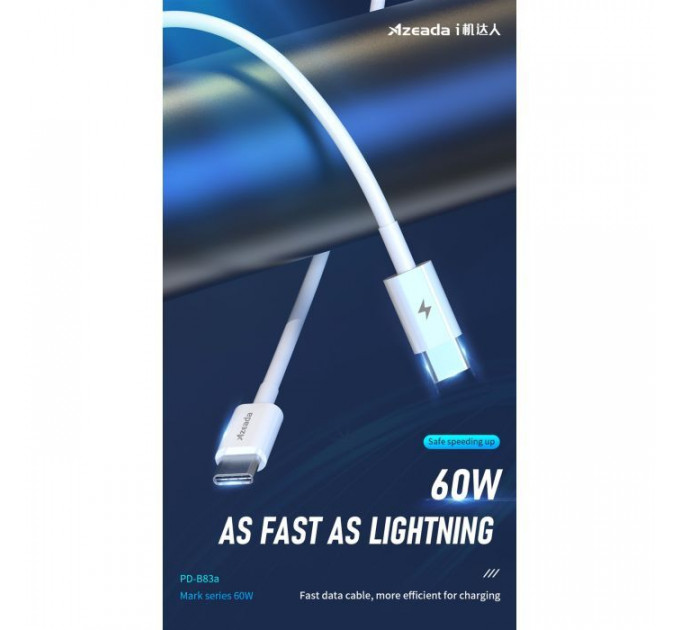 Дата кабель USB-C to USB-C 1.0m PD-B83a 60W Proda (PD-B83a-WHT)