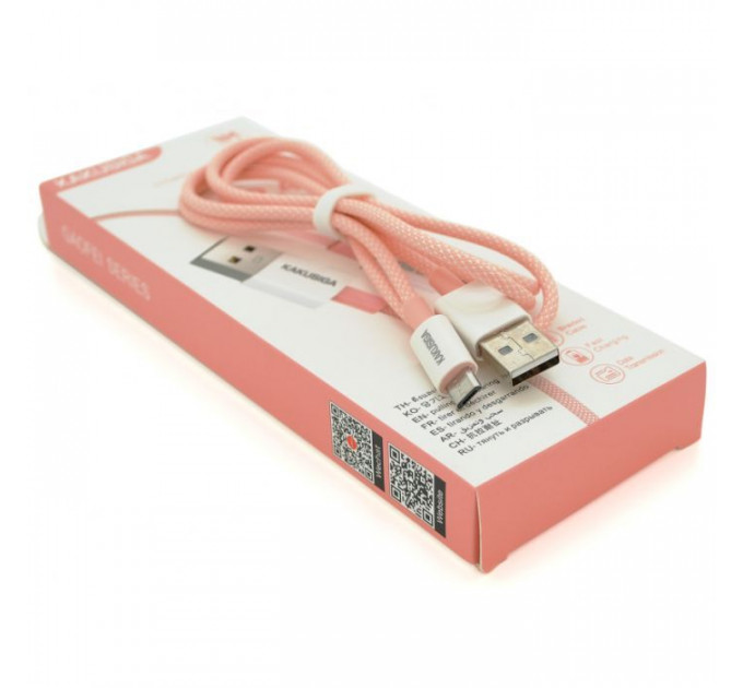 Дата кабеля USB 2.0 AM to Micro 5P 1.0m KSC-723 GAOFEI Pink 2.4A iKAKU (KSC-723-P)