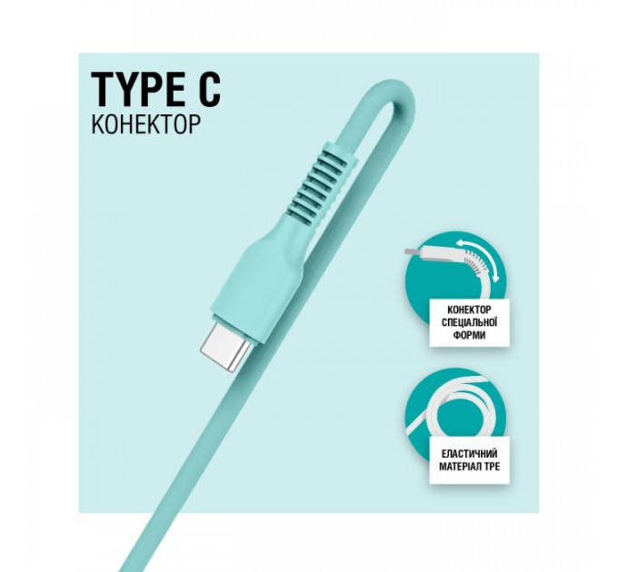 Дата кабель USB 2.0 AM to USB-C 1.2m Mint ACCLAB (1283126518256)