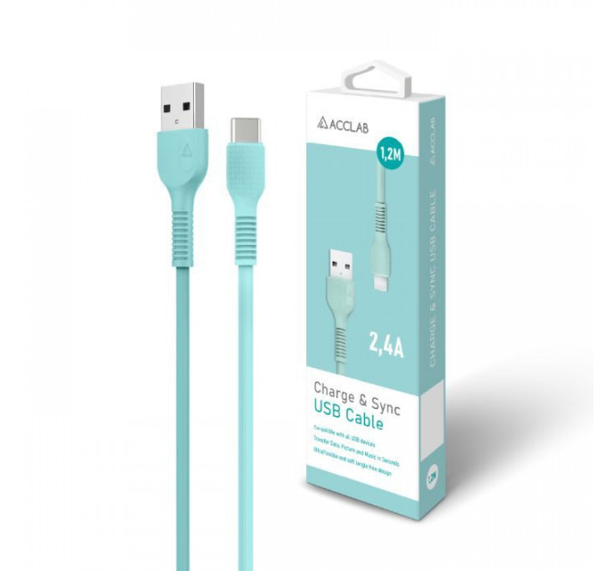 Дата кабель USB 2.0 AM to USB-C 1.2m Mint ACCLAB (1283126518256)
