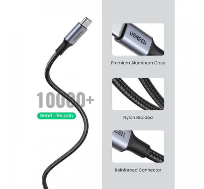 Дата кабель USB-C to USB-C 3.0m 5A 100W US316 Black Ugreen (90120)