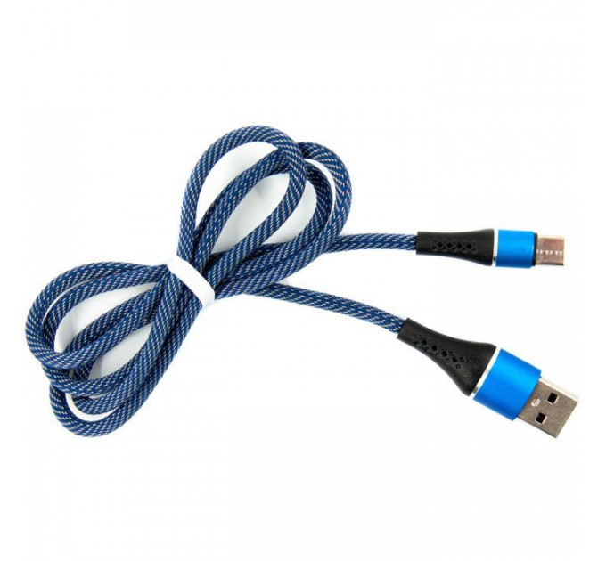 Дата кабеля USB 2.0 AM to USB-C 1.0m blue Dengos (NTK-TC-MT-JEANS)