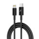 Дата кабеля USB-C to Lightning 1.0m 12W CL-03B Black Grand-X (CL-03B)