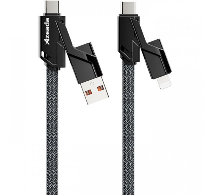 Дата кабель USB-C to USB-C + Lightning + USB-A 1.5m Black Proda (PD-B96th-BK)