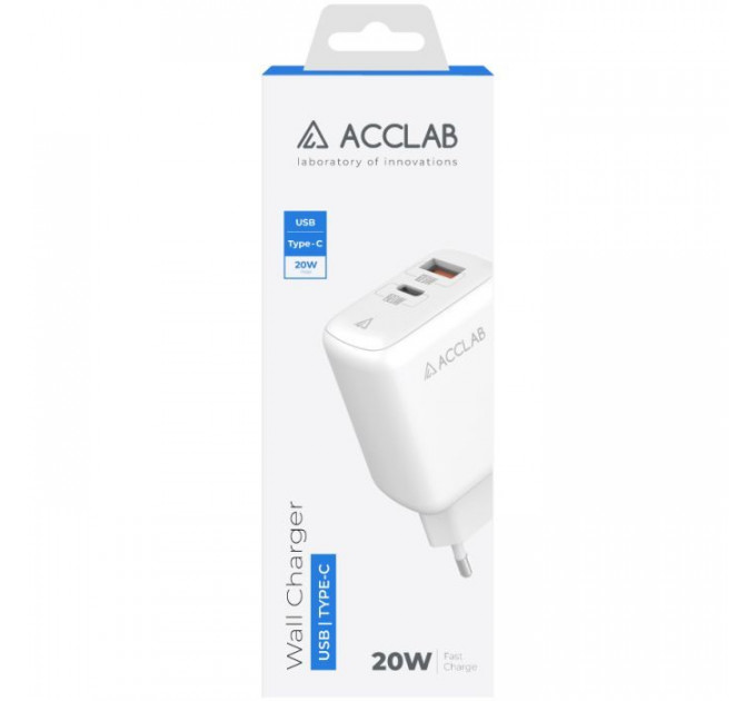 Зарядное устройство для ACCLAB AL-TC220 (1xUSB, 1xType-C) (1283126556494)