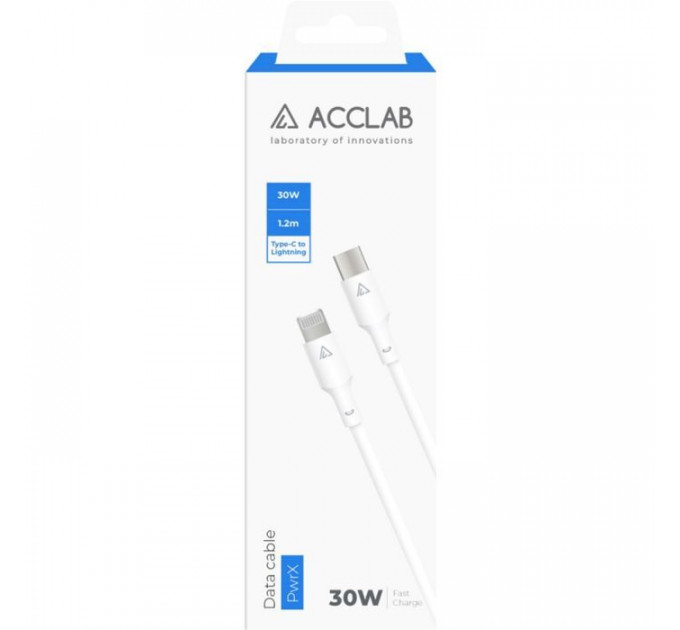 Дата кабель USB-C to Lightning 1.2m PwrX 30W ACCLAB (1283126559556)