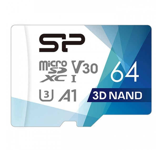 Карта пам/'яті Silicon Power 64Gb microSDXC U3 A1 V30 Superior Color 100R\/80W + adapter (SP064GBSTXDU3V20AB)